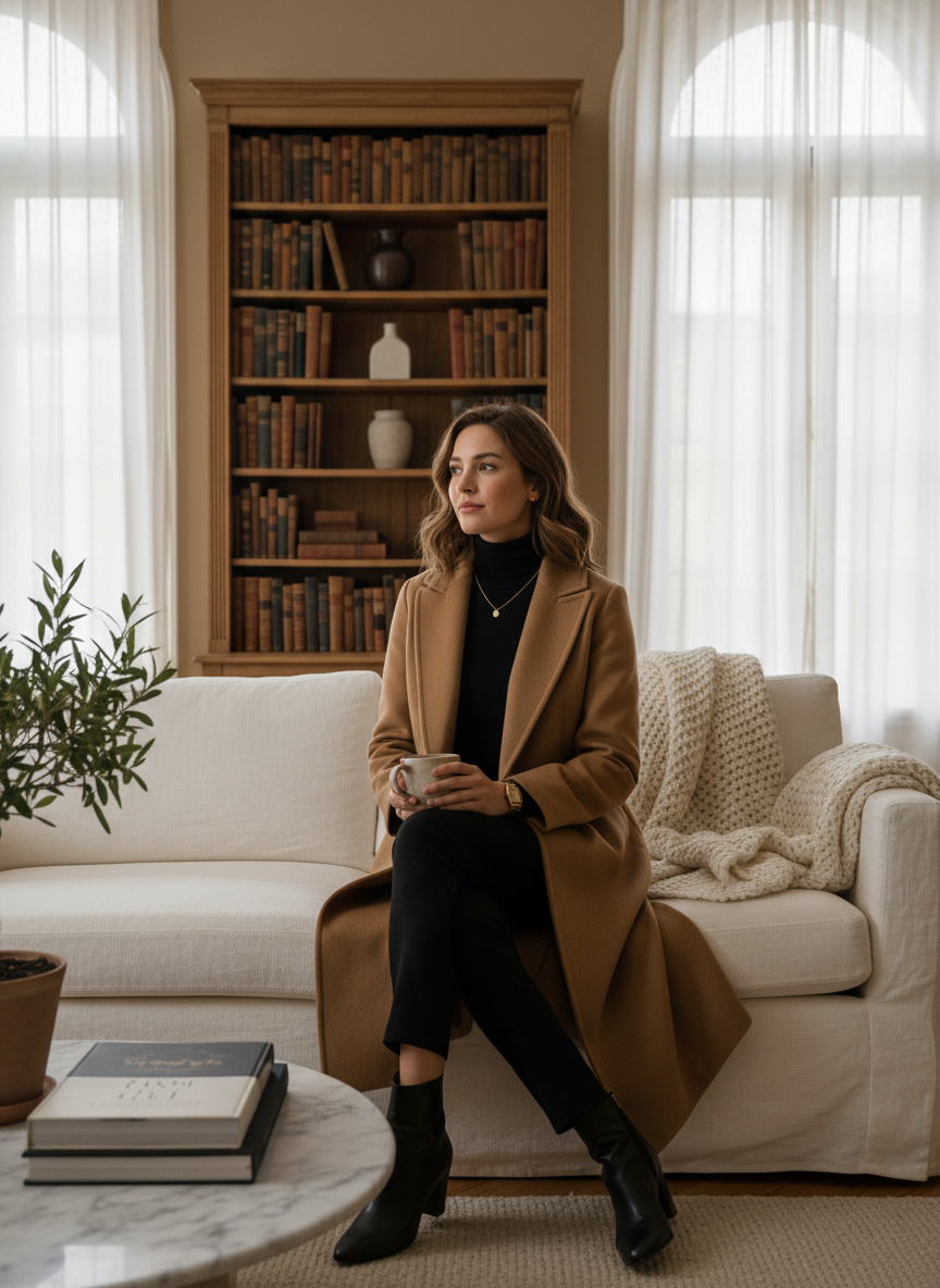 Camel Coat & All Black