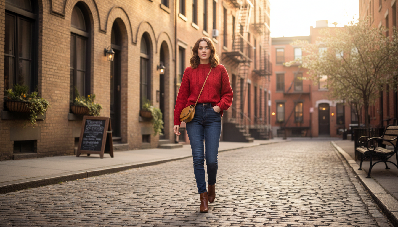 Red Sweater Outfit Ideas for Women