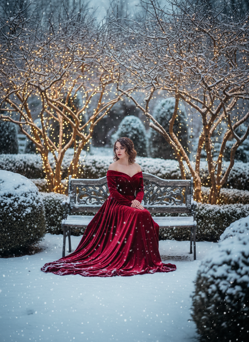 Ruby Red Off-the-Shoulder Dress