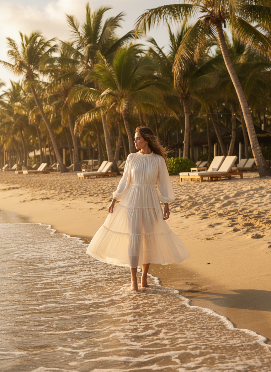 Tiered Midi Dress Modest Style