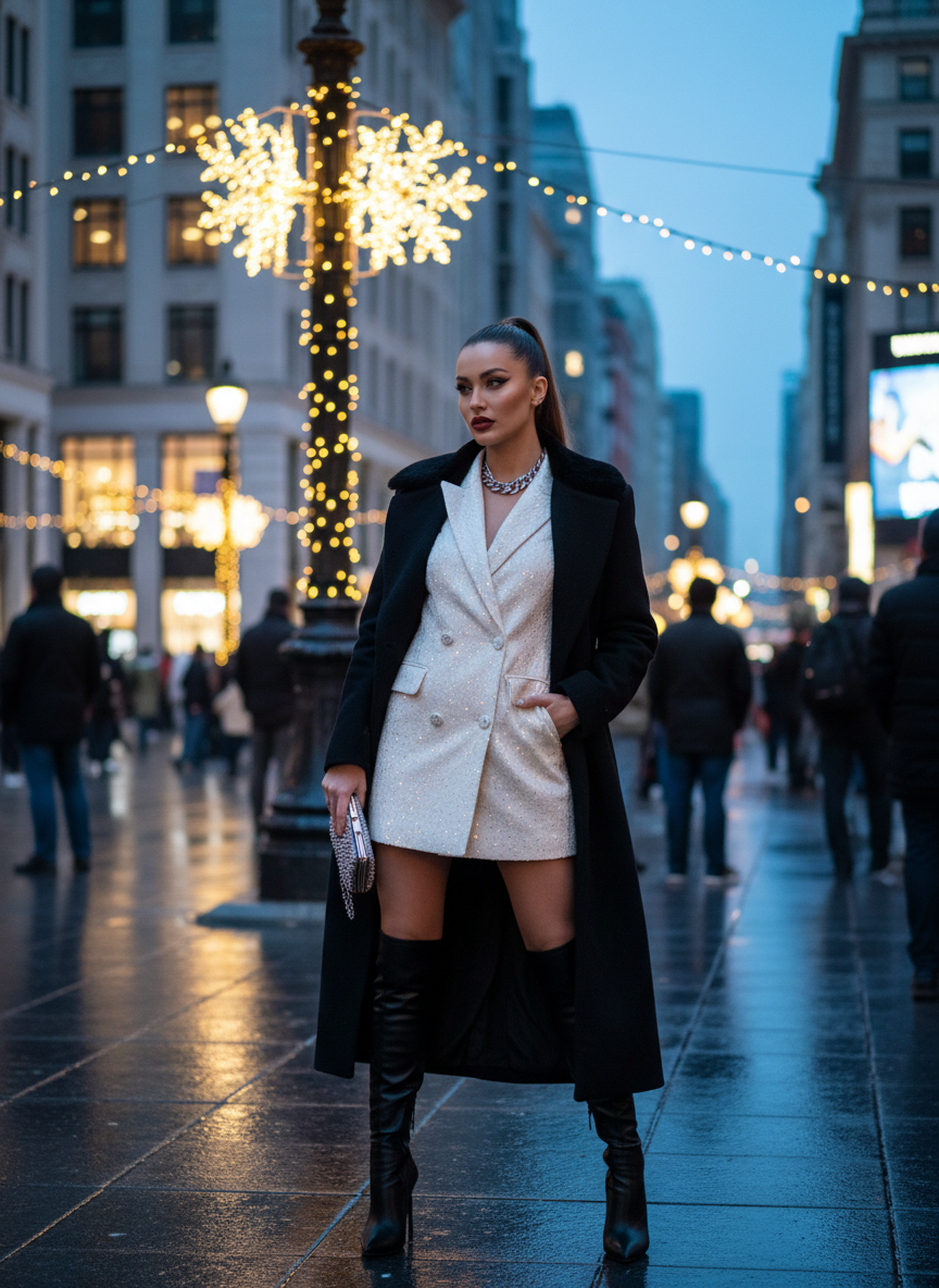 Blazer Dress Winter Concert Outfit