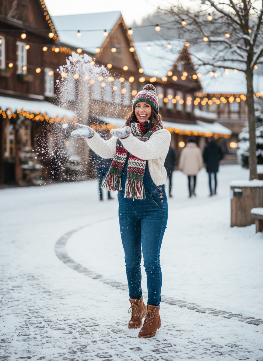 Stretch Denim Overalls