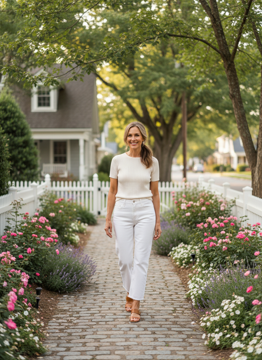 Wide Leg White Denim