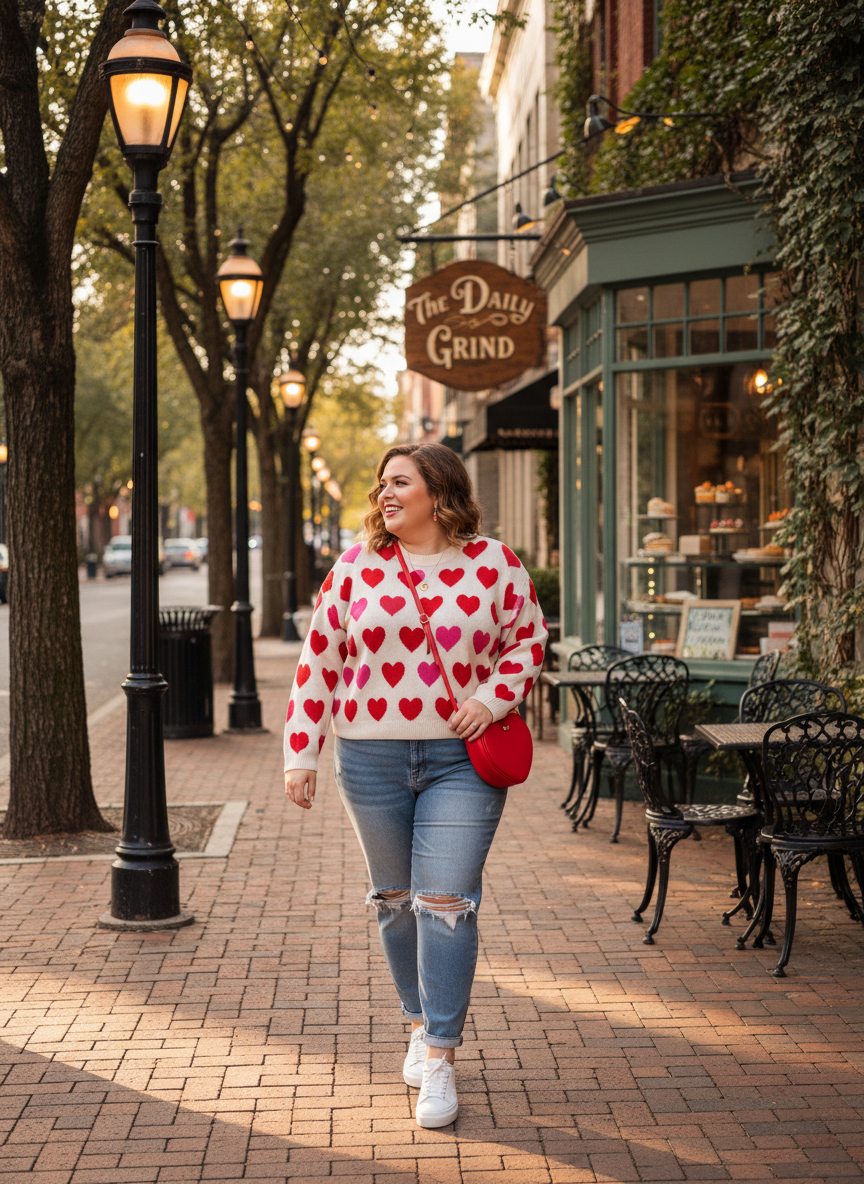 Heart Print Sweater