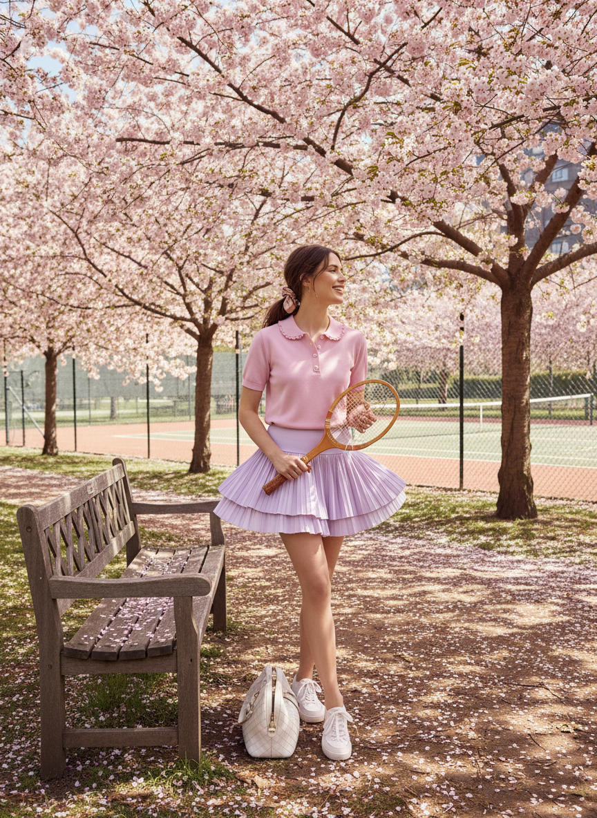 Pastel Pleated Tennis Skirt Set