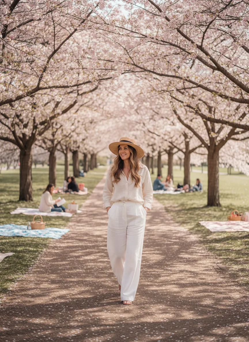 White Linen Trousers