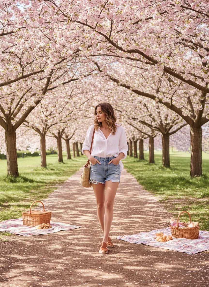 High Waisted Denim Shorts